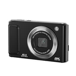 4K HD digitalkamera med front- og bagkamera og stabilisering Black