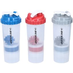 Dunlop Shake / Shakerflaske / Proteinshaker / Vandflaske 550 ml med smart opbevaring til proteinpulver