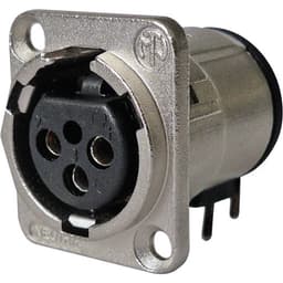 Neutrik NC3FD-H-0 XLR-kontakter Flänsanslutning vinklad