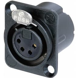 Neutrik NC4FD-LX-B XLR-kontakter Flänsanslutning rak