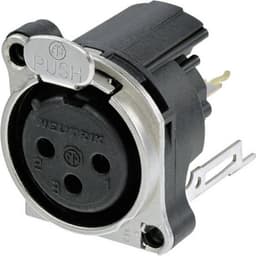 Neutrik NC3FBV2 XLR-kontakter Flänsanslutning rak