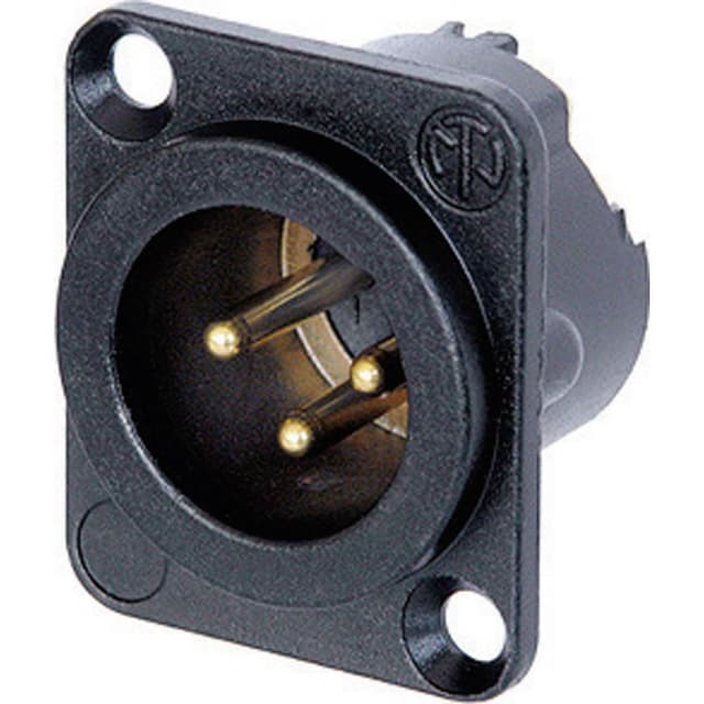 Neutrik NC3MD-LX-B XLR-kontakter Flänsstickkontakt rak