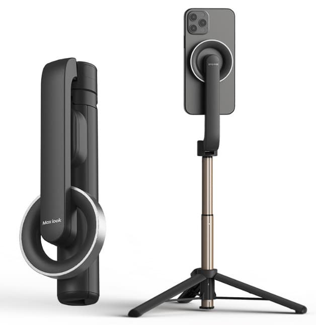 Bärbar Trådlös Bluetooth Selfie Stick WS-22005 Svart
