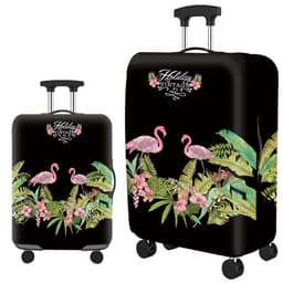 Beskyttende kuffertbetræk, tyk elastisk kuffert L Jungle flamingo mønster