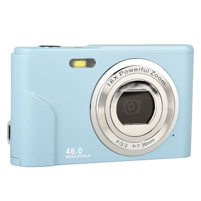 Digitalkamera 1080P, 48 megapiksler, 16x zoom Lyse blå