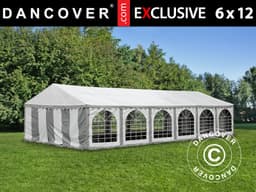 Partytelt Exclusive 6x12m PVC, Grå/Hvid