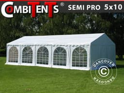 Partytelt, SEMI PRO Plus CombiTents® 5x10m, 3-i-1, Hvid