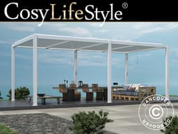 Bioklimatisk pergola pavillon San Pablo, 4x5,8m, Hvid