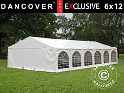 Partytelt Exclusive 6x12m PVC,  Arched , Hvid