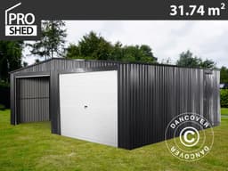 Metalgarage dobbelt 6,37x5,13x2,41m ProShed®, Antracit