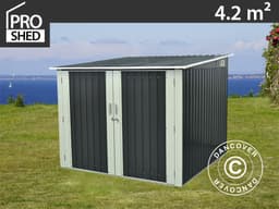 Cykelskur 2,06x2,04x1,63m, 4,2m², Antracit/Hvid