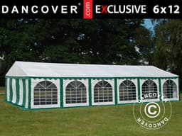 Partytelt Exclusive 6x12m PVC, Grøn/Hvid