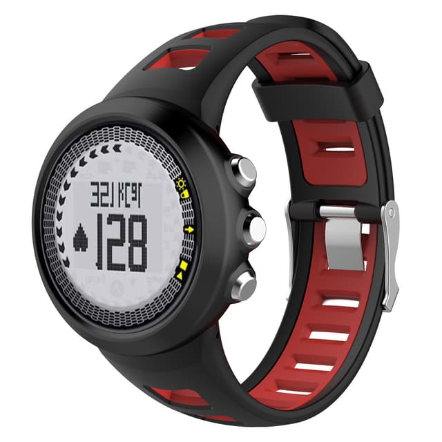 Silikonklokkerem for Suunto Quest/M1/M2/M4/M5 Svart+rød