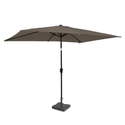 VONROC Premium parasoll Rapallo 200x300cm - Inkl. parasollfot & parasollöverdrag - rektangulärt parasoll - Tiltbart - UV-beständig duk - Taupe