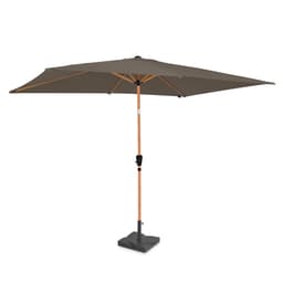 VONROC Premium Parasoll Rapallo – 200x300cm – Taupe, Inkl. Parasollfot 20kg, Vinklingsbar & UV-Skydd 50+