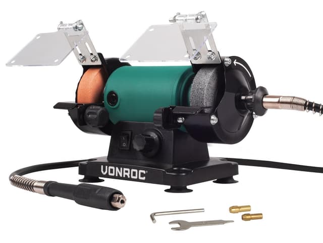 VONROC Bänkslipmaskin med flexible axel | Multiverktyg 150 W – 75 mm