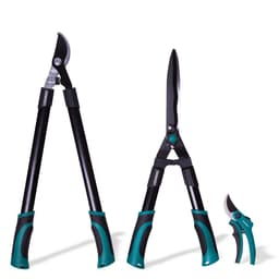 VONROC Trädgårdssax Set – Grensax, Häcksax och Sekatör, Kolstål, Vågiga och Papegojkäke Blad
