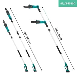 VONROC Kædesav 20V -  Teleskop 200 op til 270 cm. | Inkl. 2x 2.0Ah akku og oplader