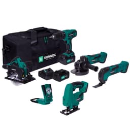 VONROC Værktøjssæt VPower 20V - 4.0Ah | inkl. 5 maskiner, 2 batterier og oplader
