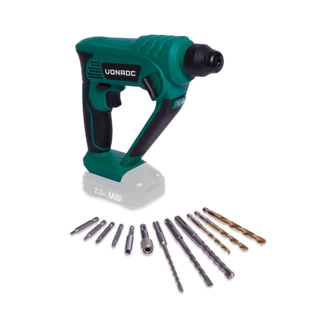 VONROC Borehammer 20V - Pneumatisk - 1.3 Joule | Solo | Ekskl. akku og oplader