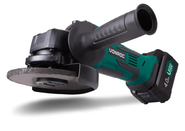 VONROC Vinkelslip 20V - 115mm | Inkl. 4.0Ah batteri och snabbladdare