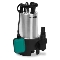 VONROC Dränkbar pump 850W – 14000 L/h – rostfritt stål| Smutsigt och rent vatten