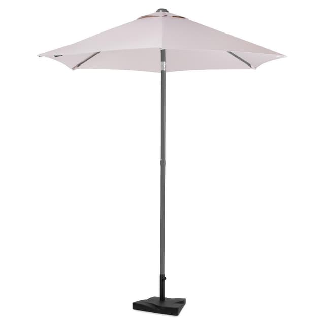 VONROC Premium parasoll Torbole Ø200cm - Inkl. parasollfot &  parasollöverdrag - Runt parasoll - UV-beständig duk - Beige