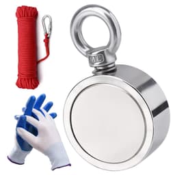 Dubbelsidig neodymmagnet/fiskemagnet 200 kg med rep och handskar