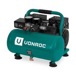 VONROC PRO Tyst luftkompressor – 57,5 dB | 6L – oljefri – 750W – Grön