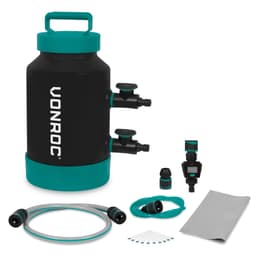 VONROC Vattenavhärdare - Bärbar – 1000 liter per regenerering – Inkl. flödesmätare, teststickor, slangar och anslutningar