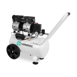 VONROC PRO Tyst luftkompressor – 57,5 dB | 24L – oljefri – 750W – Vit