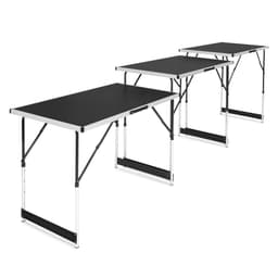 VONROC Multifunktionelt bord - Campingbord - 100 x 60 cm | Justerbar højde til ca. 73, 80, 87 og 94 cm | 3-delt sæt