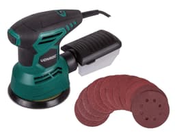 VONROC Excentersliber - 300W - Ø125mm - slibemaskine | Inkl. støvsamler og sandpapir 12 stk.