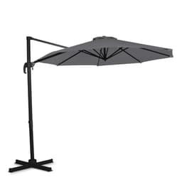 VONROC Premium hängparasoll Bardolino Ø300cm - Inkl. parasollöverdrag - Runt parasoll - 360° vridbart - Tiltbart - UV-resistent duk - Grå