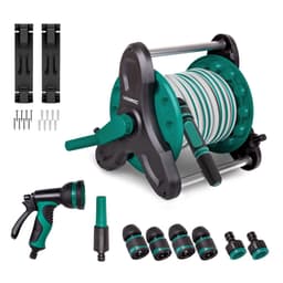 Hose reel with 10m garden hose | Incl. 3 nozzles and couplings