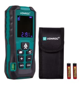 VONROC Laser - afstandsmåler 60m | Batteridrevet | Inkl. 2x AAA batteri