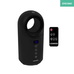 VONORC Elektrisk värmefläkt – 1500W – keramisk – svart | Bladlös – roterationsfunktion