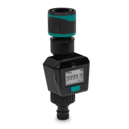 VONROC Vandmåler - Flowmeter - Digital | Mål Vandforbrug op til 9999,9L | Inkl. slange tilslutning & batteri