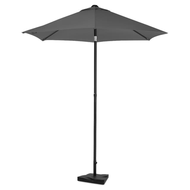 VONROC Premium Stangparasol Torbole Ø200cm - inkl. □ Betonfod og overtræk - rund | Strandparasol | Grå