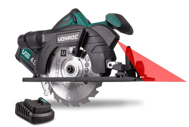 VONROC Rundsav 20V - 150mm | Inkl. 4.0Ah akku og oplader