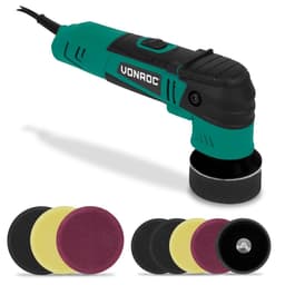 VONROC Polermaskin 400W – Dubbelverkande Polermaskin – 50mm & 75mm Bakplattor – Justerbar Hastighet & Mjukstart – Komplett Kit