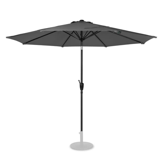 VONROC Premium parasoll Recanati Ø300cm - Inkl. parasollöverdrag - Runt parasoll - Tiltbart - UV-beständig duk - Grå