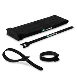 VONROC Kabelstrips - 50stk. | 12x200 mm | Genanvendelige | Til Kabler, Ledninger, Planter, Sport & Hverdagsbrug