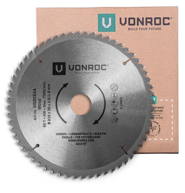VONROC Sågablad för geringssåg 216 x 30mm – 60T | universal