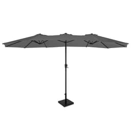 VONROC Premium parasoll Iseo 460x270cm - Inkl. parasollfot & parasollöverdrag - dubbelsidigt parasoll - UV-resistent duk - Grå