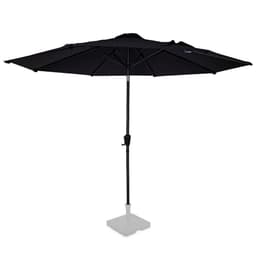 VONROC Premium parasoll Recanati Ø300cm - Inkl. parasollöverdrag - Runt parasoll - Tiltbart - UV-beständig duk - Svart