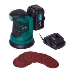 VONROC Excenterslip 20V 4.0Ah – Batteri, laddare & 12 slippapper ingår