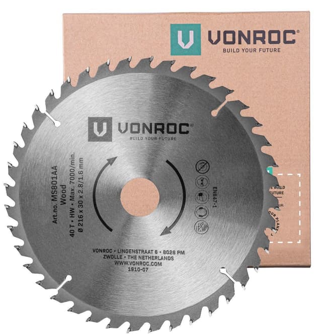 Sägeblatt für Kapp- und Tischsägen - 216 mm - 40 Zähne – für Holz – Universal