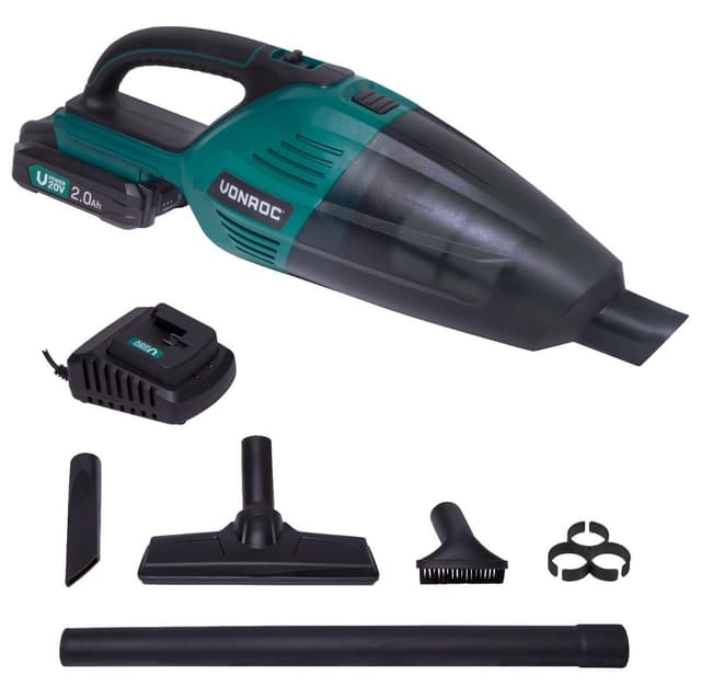 VONROC Kraftfull batteridriven dammsugare 20V – 2.0Ah | Inkl. batteri och snabbladdare