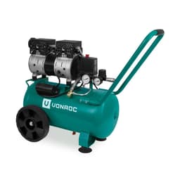 VONROC PRO Kompressor - 750W | 8 BAR | Støjsvag - 57,5dB | Oliefri - 24 Liter - Grøn